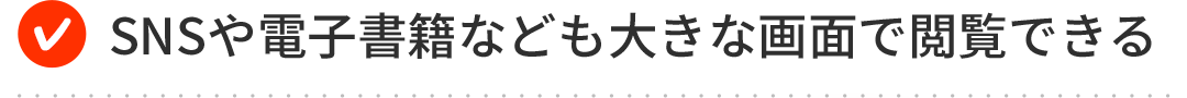 SNSや電子書籍なども大きな画面で閲覧できる