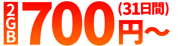 2GB 700円～(31日間)