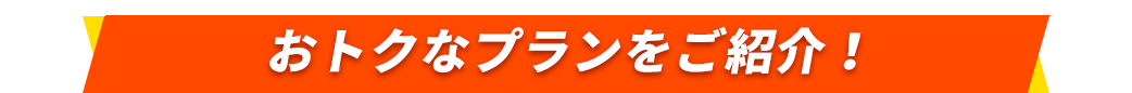 おトクなプランをご紹介！