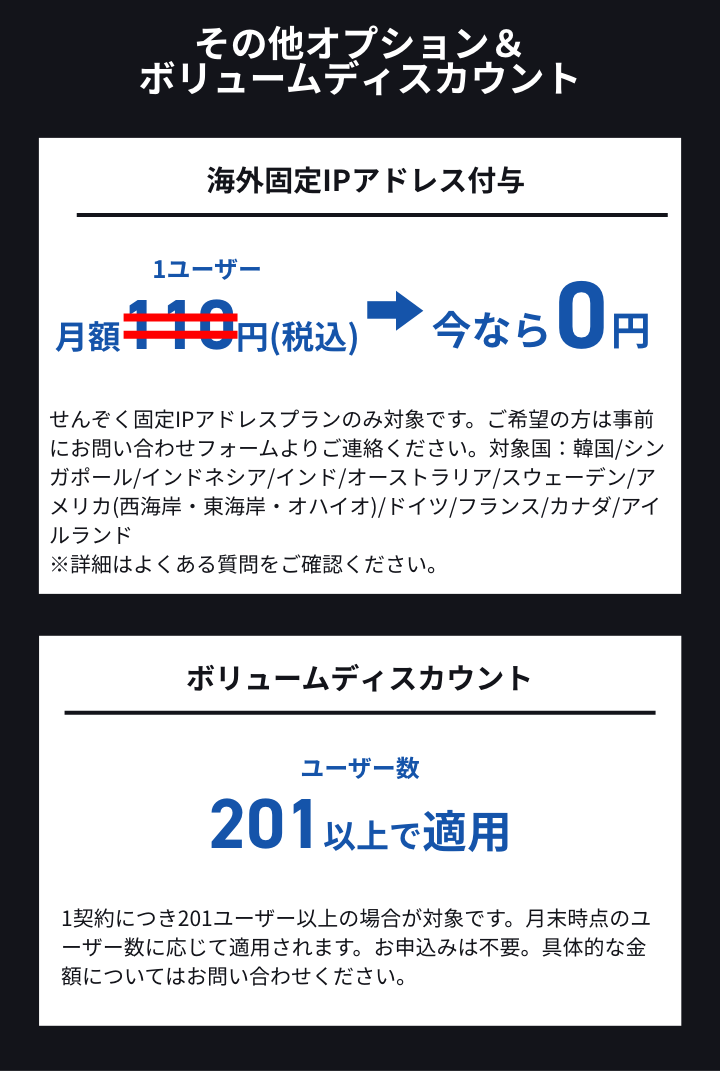 その他オプション＆ボリュームディスカウント
